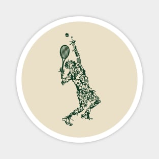 Tennis Player Illustration Magnet